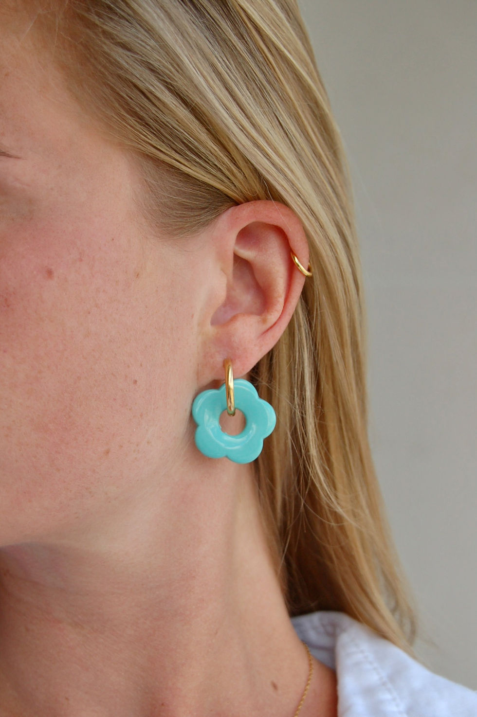 Miniature : Boucles d'oreilles en acier inoxydable, faites main, colorées, résistent à l'eau, pas chères, légères