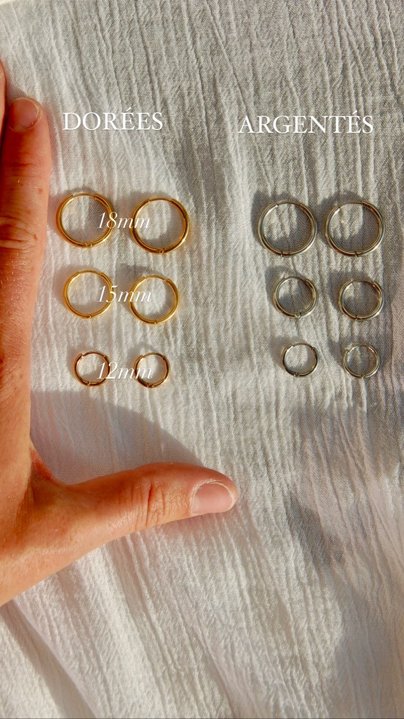 Miniature : Boucles d'oreilles en acier inoxydable, résistent à l'eau, pas chère, grande qualité