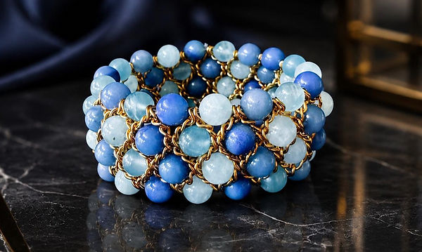 bracelet aura en aigue-marine sur mesure