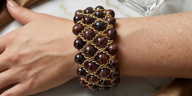 Maison Taslar - bracelet oeil de taureau porté