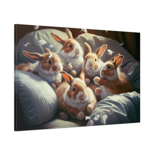 Rabbits with pillows
