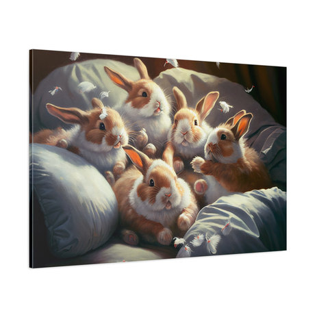 Rabbits with pillows