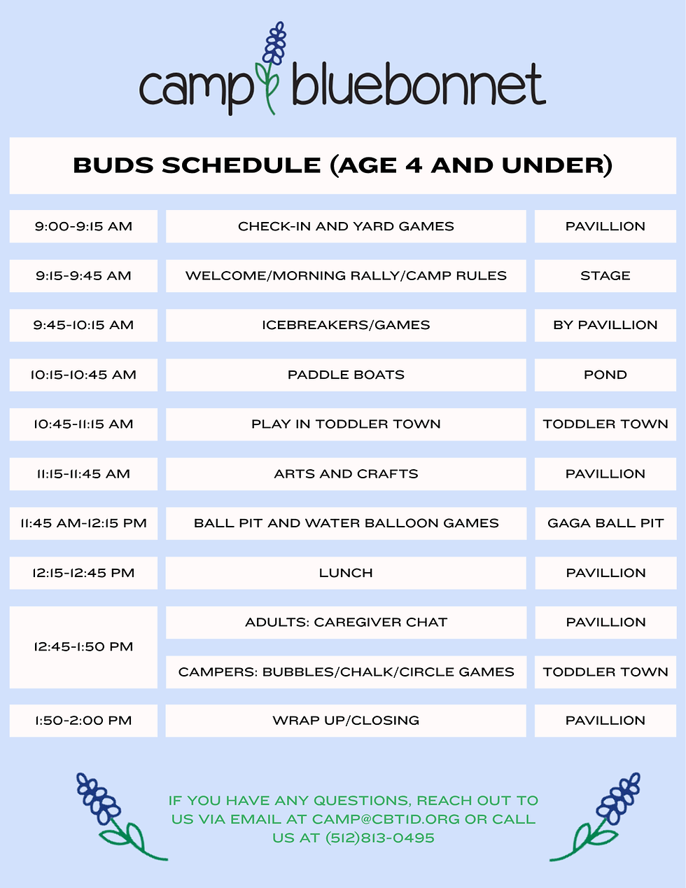 CB Saturday Schedules