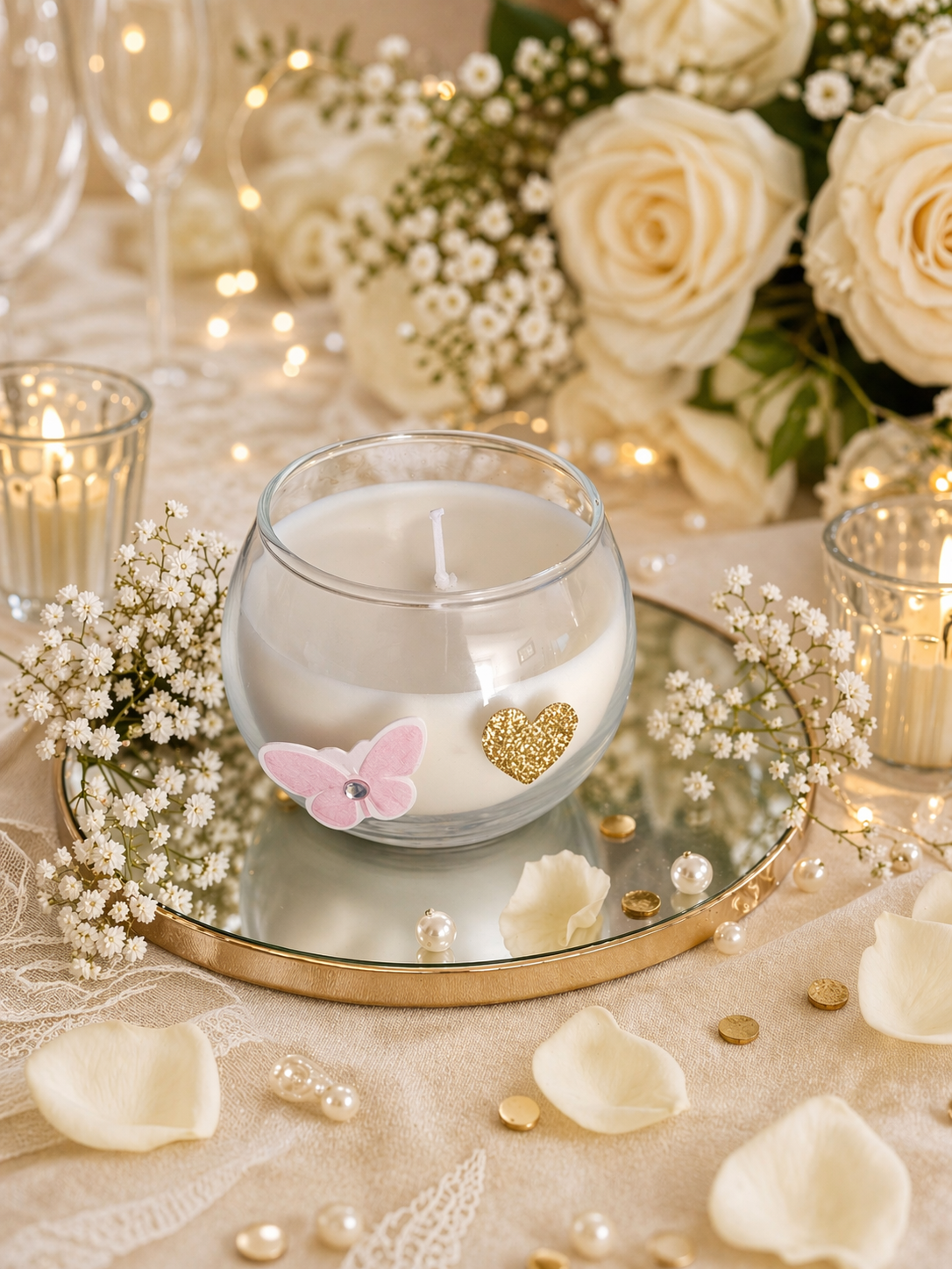 🌸 Bougie Mariage – Parfum Amore Mio