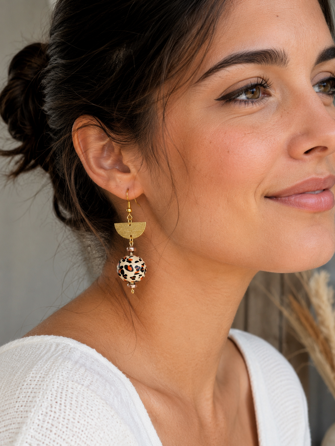 Boucles d'Oreilles Léopard Dorées