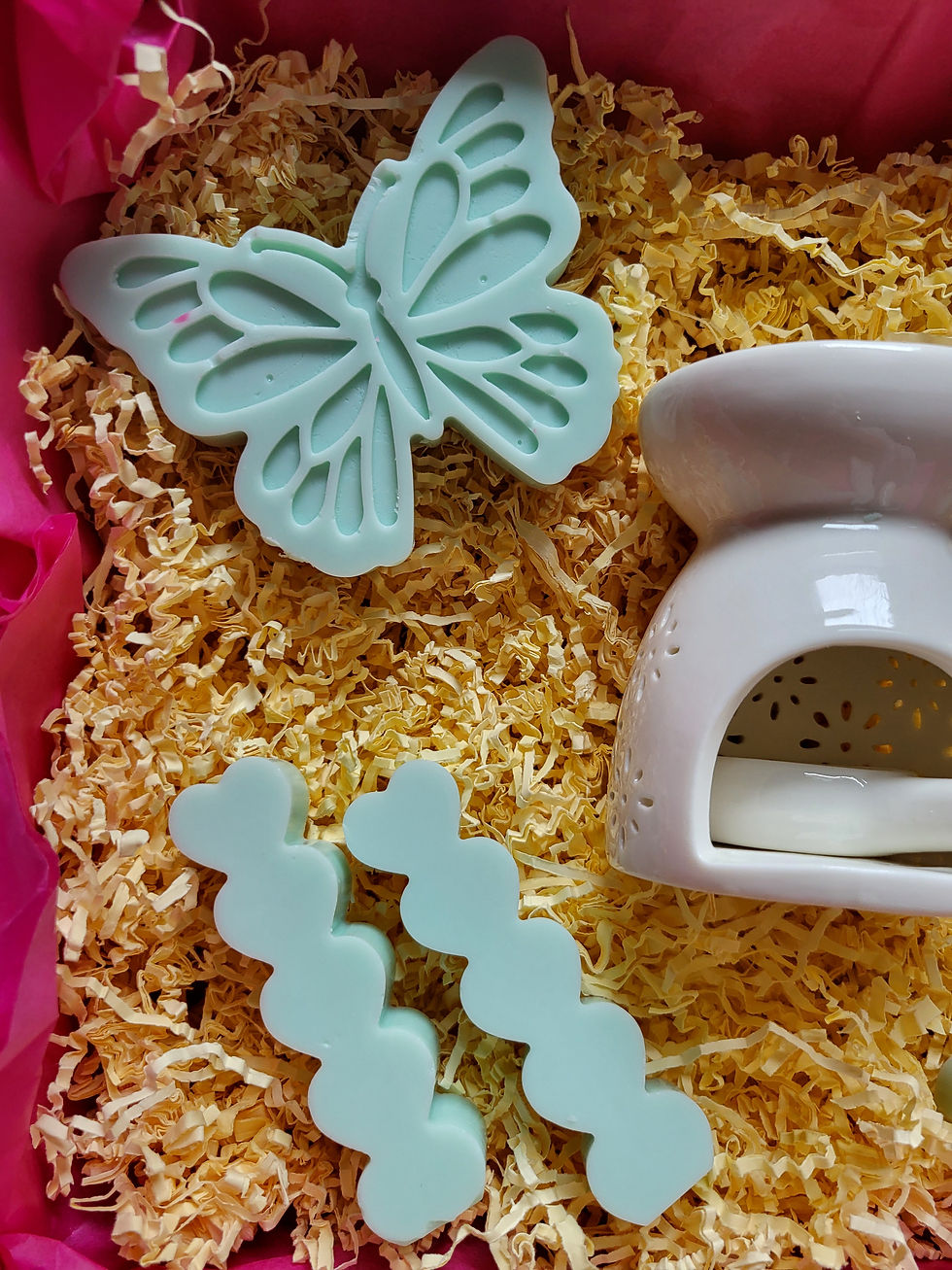 Miniature : Coffret bougies décoratives papillon – Brûle-parfum céramique & bougies