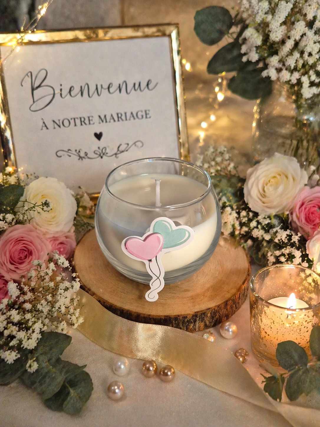 🤍 Bougie Mariage – Parfum Refuge Paisible