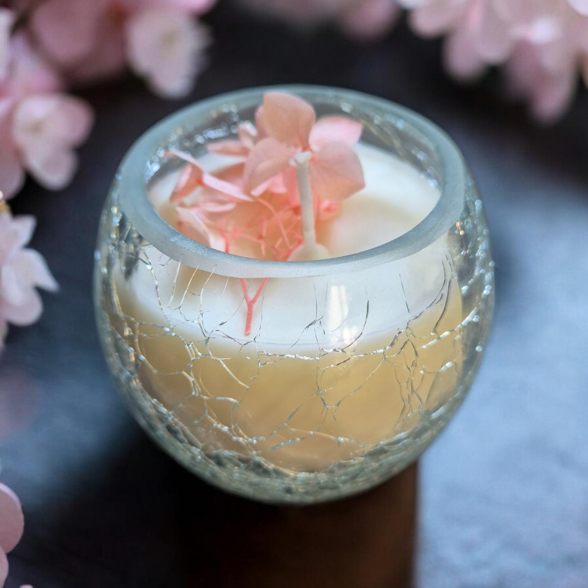 Bougie parfumée artisanale – Mimosa, Jasmin ou Fleur de Cerisier