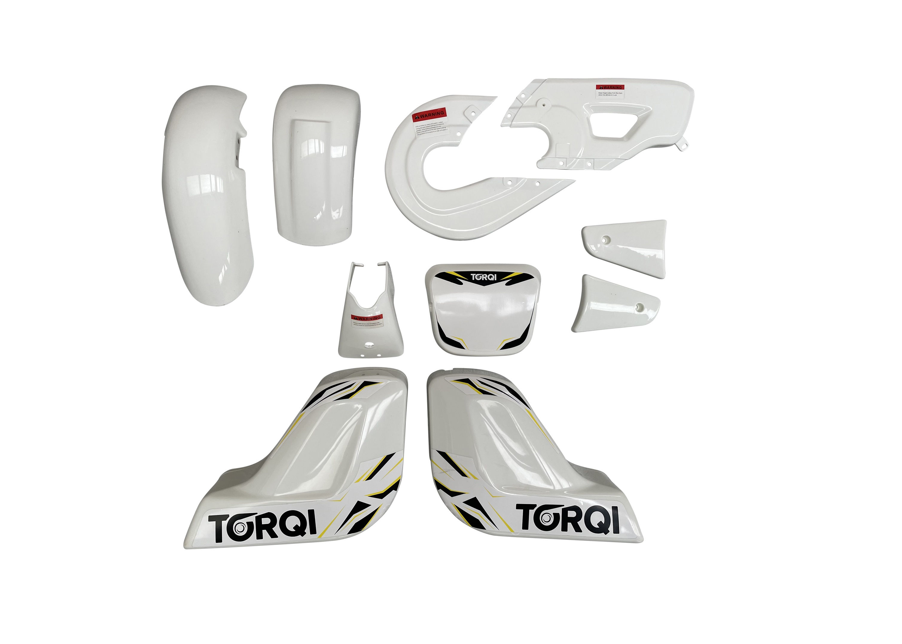 Plastic set - white - Fits Kurv Torqi E-250 kids electric bike