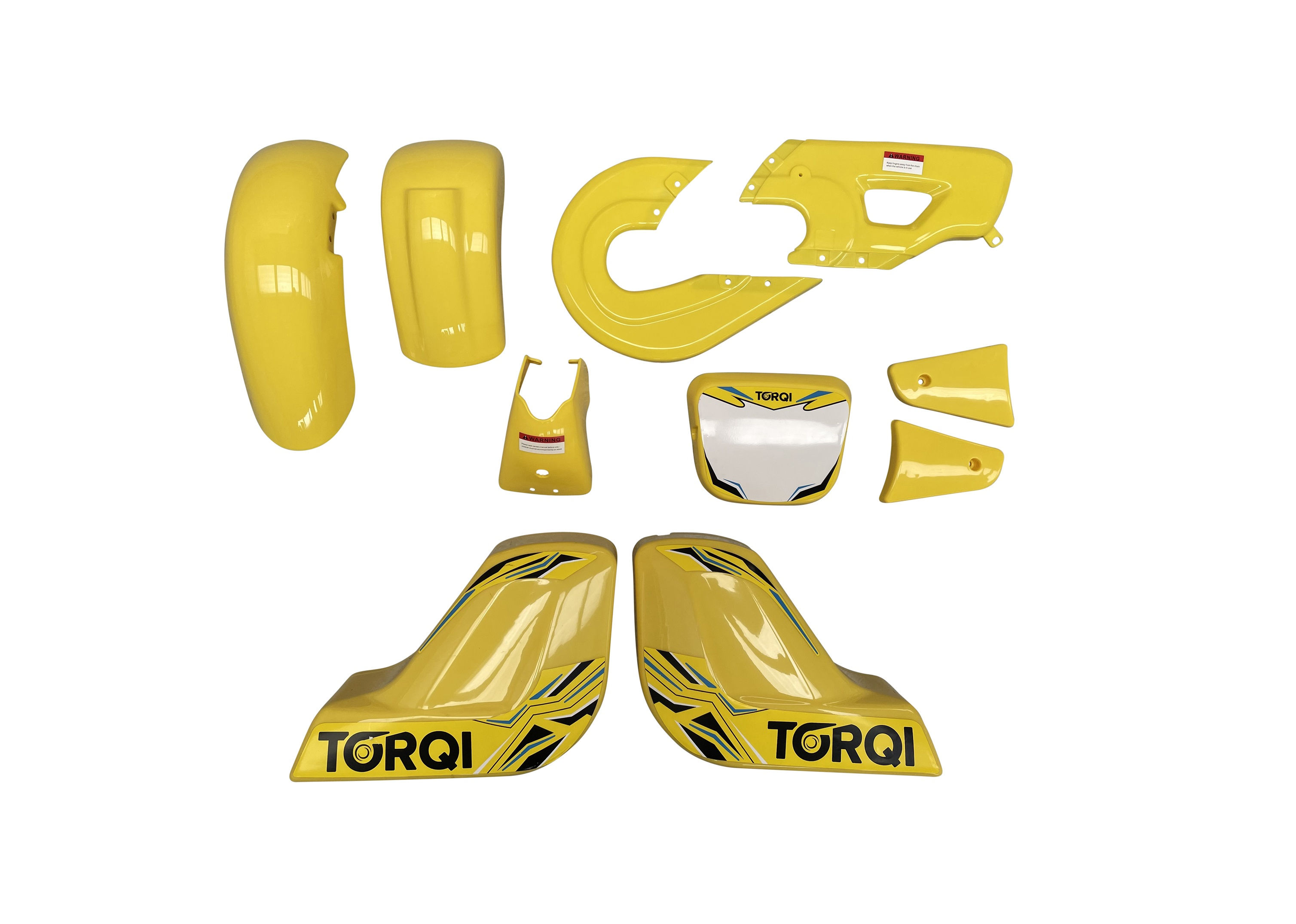 Plastic set - yellow - Fits Kurv Torqi E-250 kids electric bike