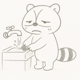 新キャラ“アライグマさん”　阪本さんの原画