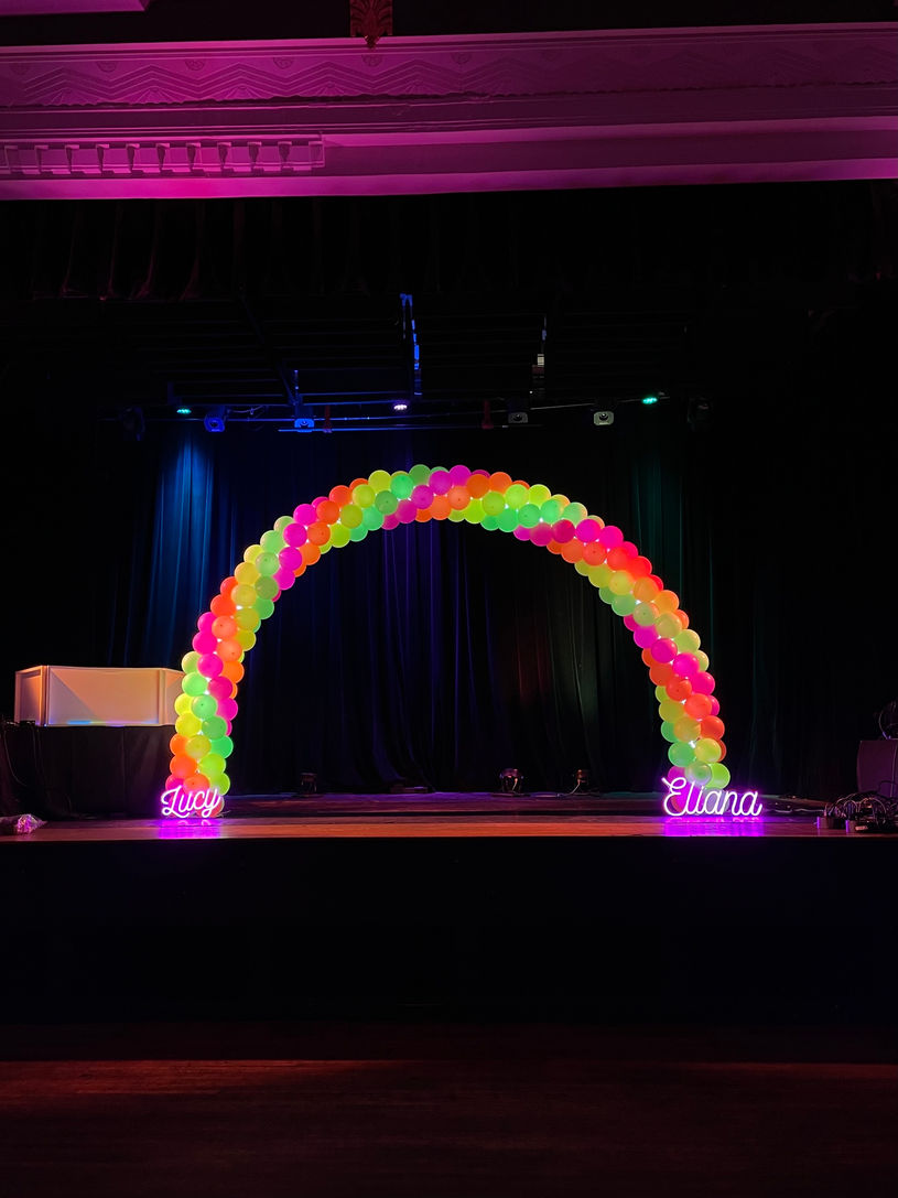 Custom Electric Balloon Arch for Virginia Bat Mitzvah | Balloon Zoom