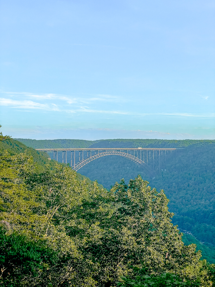 A large bridge in the distance