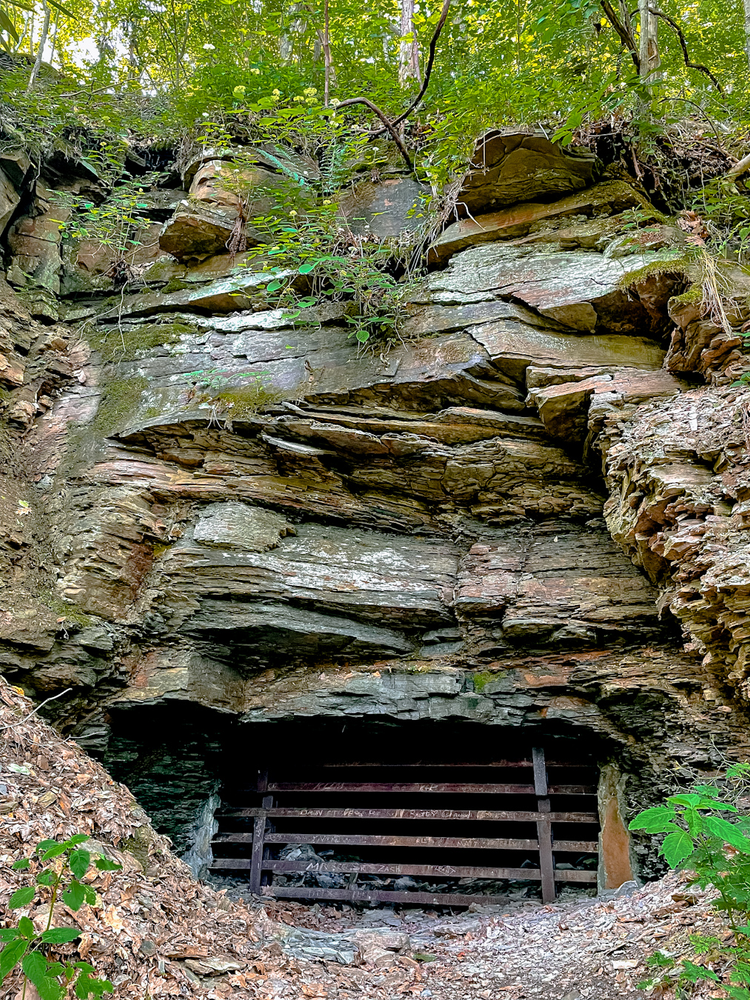 A coal vent can be seen amongst a rock face