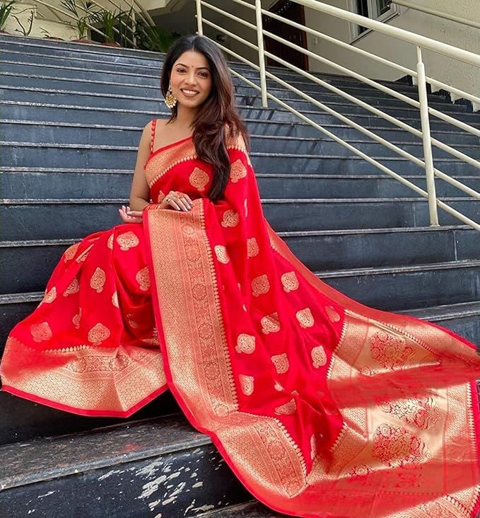 Red Sarees Ideas At Best Prices For Every Body Type & Event - Kanjivaram Red Sarees