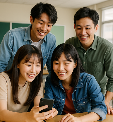 Students Sharing a Moment on Smartphone.png