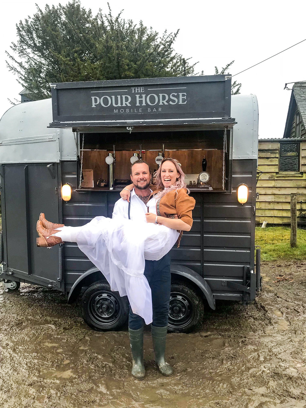 Vintage, boho wedding bar