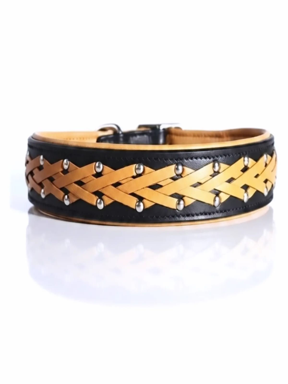Braided Dog Collar with Soft Padding - Heavy Duty Adjustable