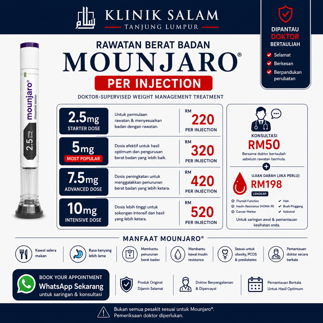 harga mounjaro murah kuantan - per injection 2.5mg RM220