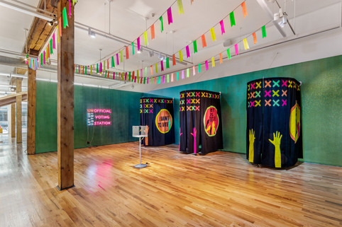 "All that Glows in the Dark of Democracy" at
Weinberg Newton Gallery