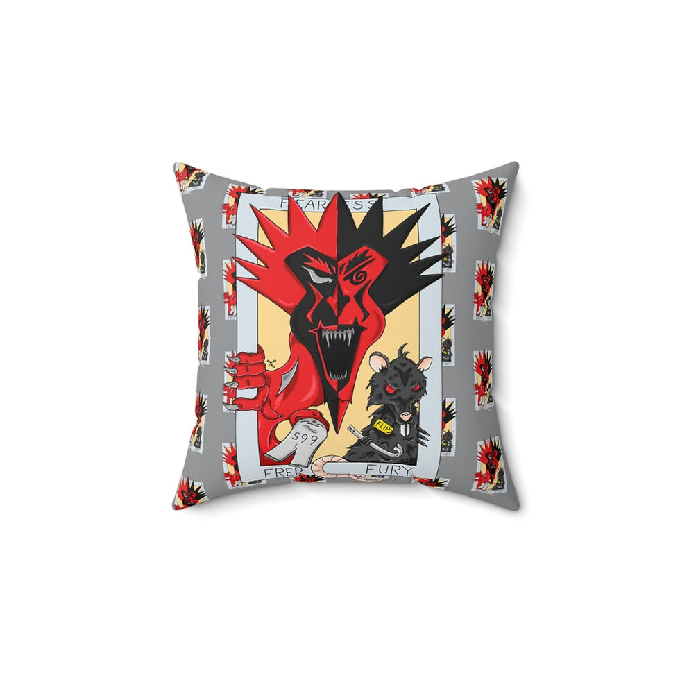 Thumbnail: Fearless Fred Fury - Spun Polyester Square Pillow