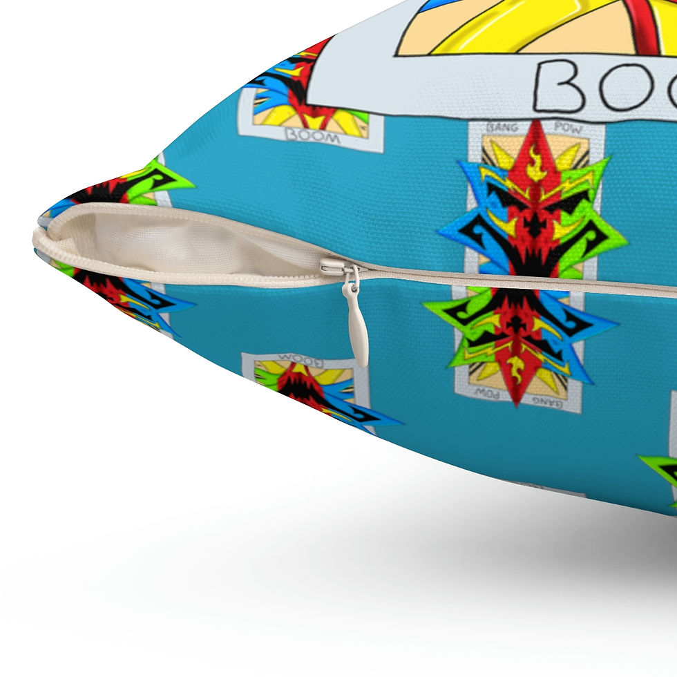 Thumbnail: Bang Pow Boom - Spun Polyester Square Pillow