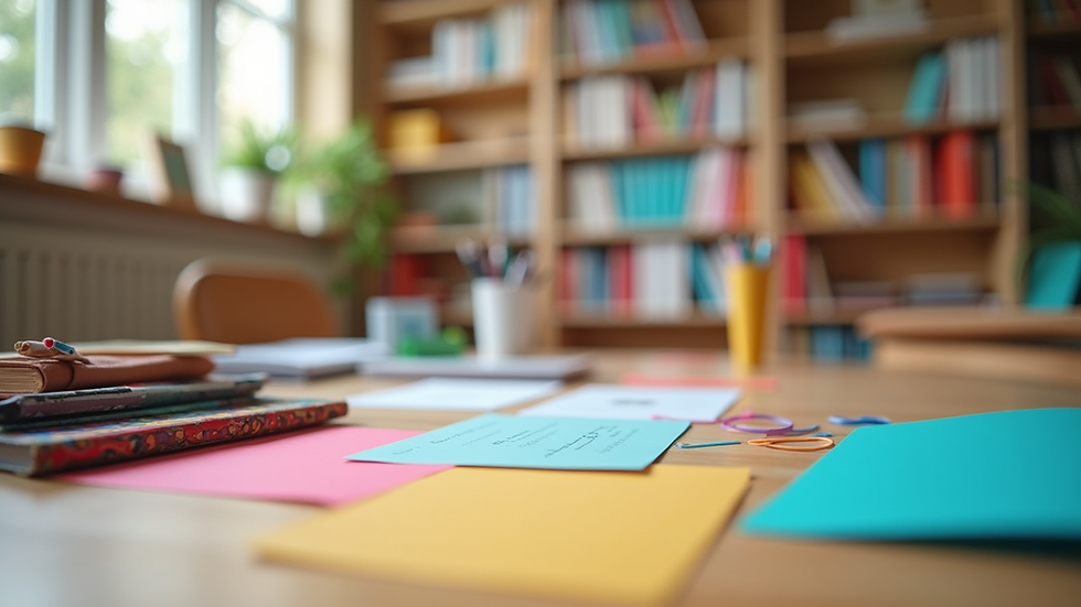 Eye-level view of a colorful DIY learning corner with educational materials