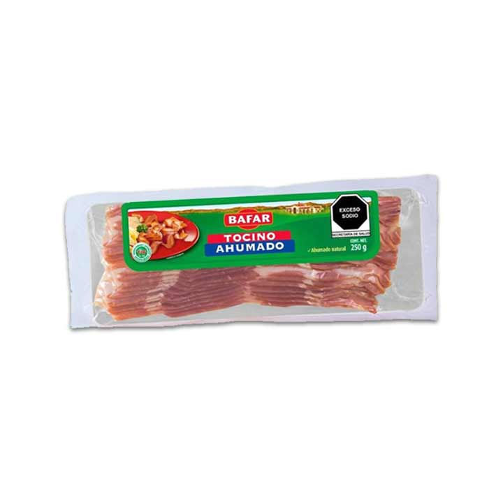 Tocino Ahumado en Tiras Bafar paq. 250 grs.