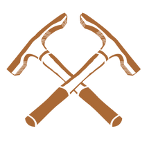 KDSW Logo featuring crossed scutch hammers in colour