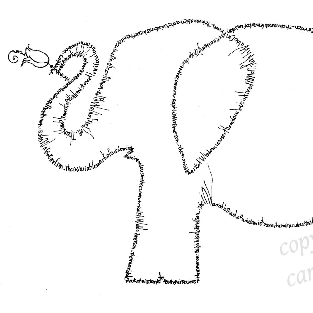 Emerson Elephant Holding Flower (Reproduction)