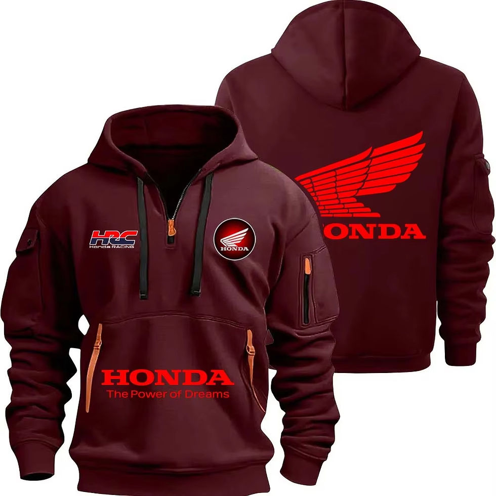 Miniatura: Honda zipper hoodie outdoor sports enthusiasts 2025 new men and women fashion ha