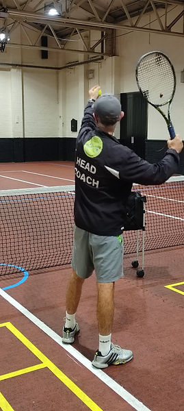 tennis player serving