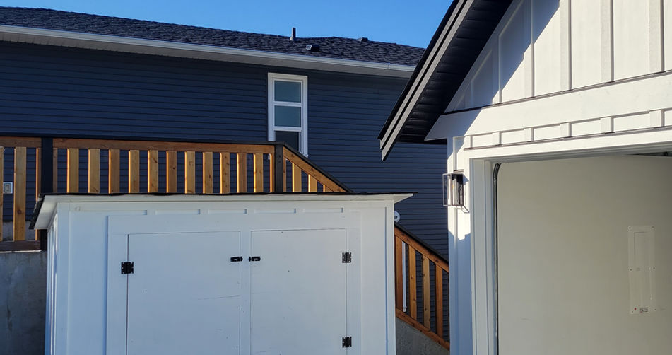 Garbage recycling storage shed