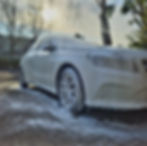 Snow foam coated car