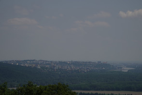 Blick nach Bratislava, Braunsberg, Hainburg an der Donau, Donau, Hundsheimer Berge, Karpaten, Niederösterreich, Österreich
