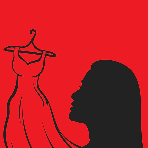 strapless open back dress Cotton Fabric Heal MMIW Figure Red
