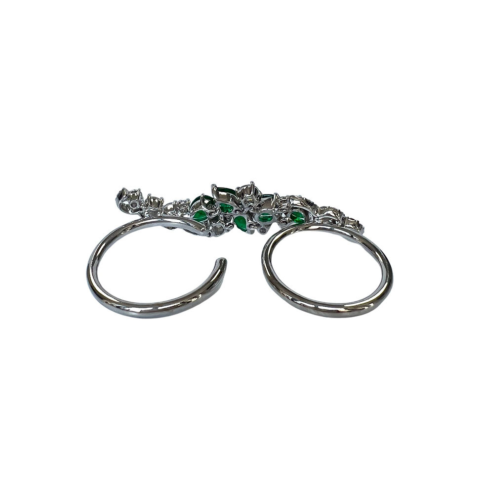 Thumbnail: 2.12 Carat Double Finger Emerald Ring