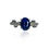 Thumbnail: 1.7 Carat Sapphire Oval Cluster Ring 8x6 mm