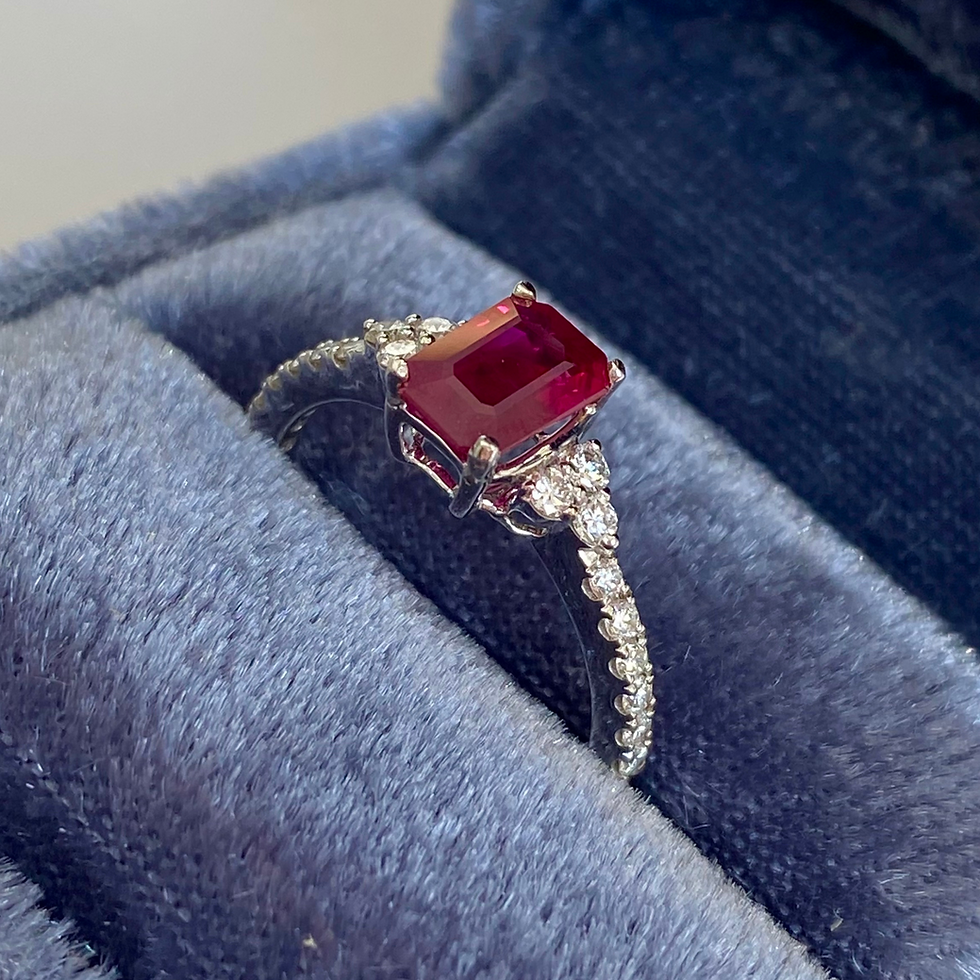 Thumbnail: Ruby Emeraldcut Ring 1.20 cts