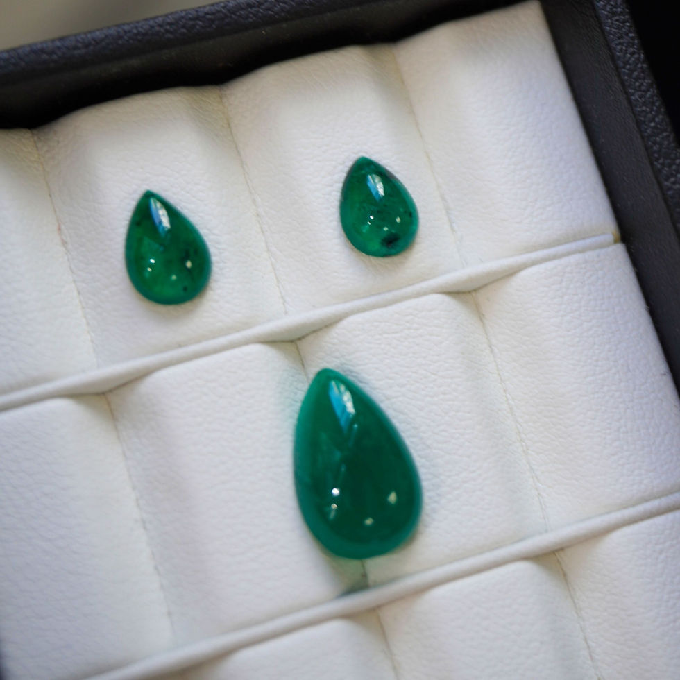 Thumbnail: 8.25 Carat Colombian Emerald 3 PC Cabochon