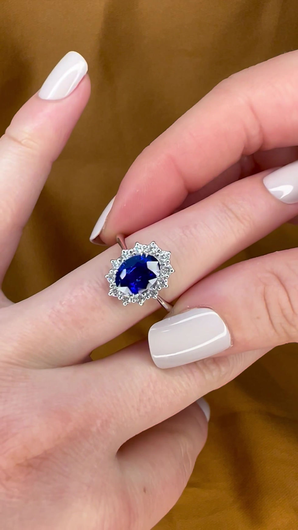 Thumbnail: 3 Carat Sapphire Princess Diana Ring