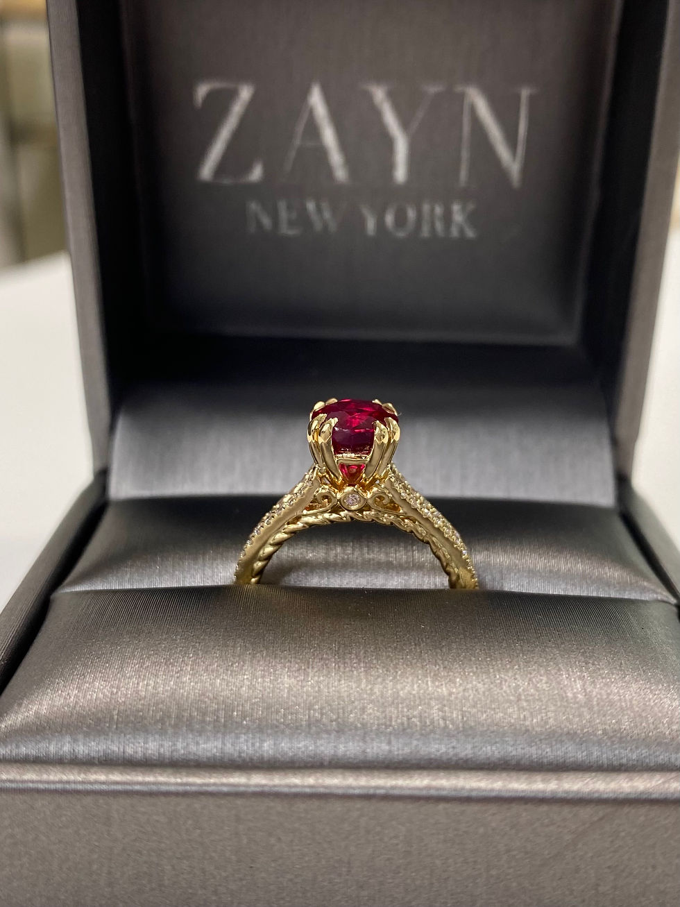 Thumbnail: No Heat Burma Ruby Round Ring 2.05 Cts