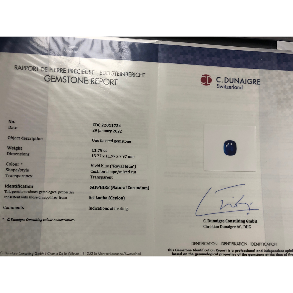 Thumbnail: 11.79 CTS Sapphire Cushion Ring