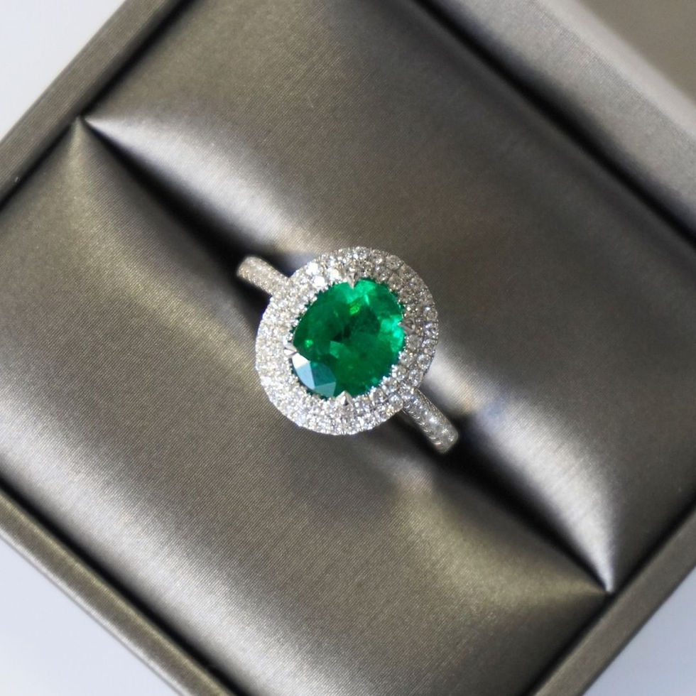 Thumbnail: 1.65 Carat Emerald Double Halo Ring