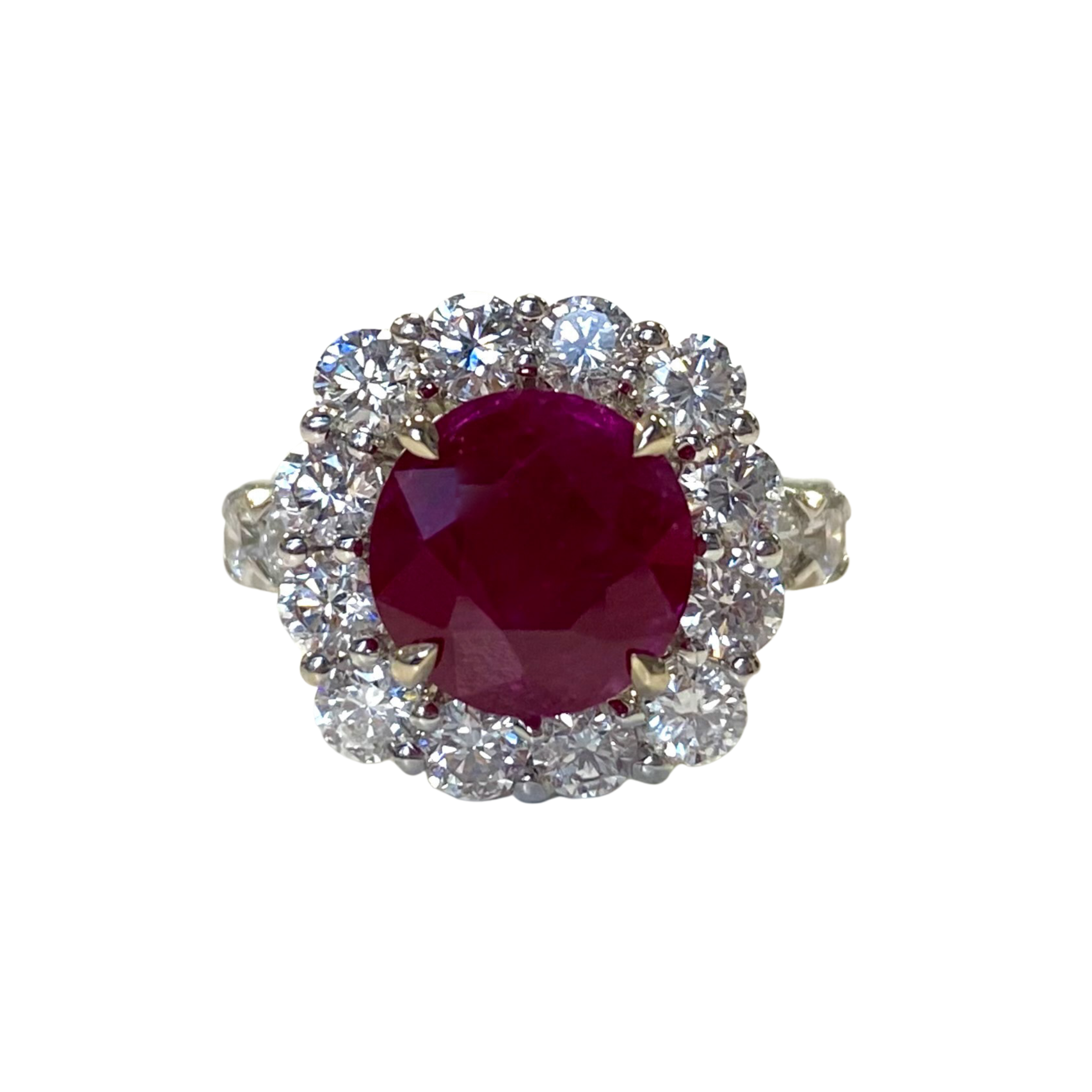Ruby Round Ring 3.79 Cts