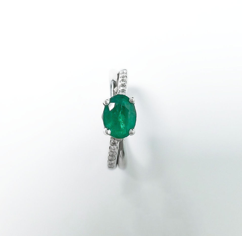 Thumbnail: Emerald Oval Ring 1.10 cts
