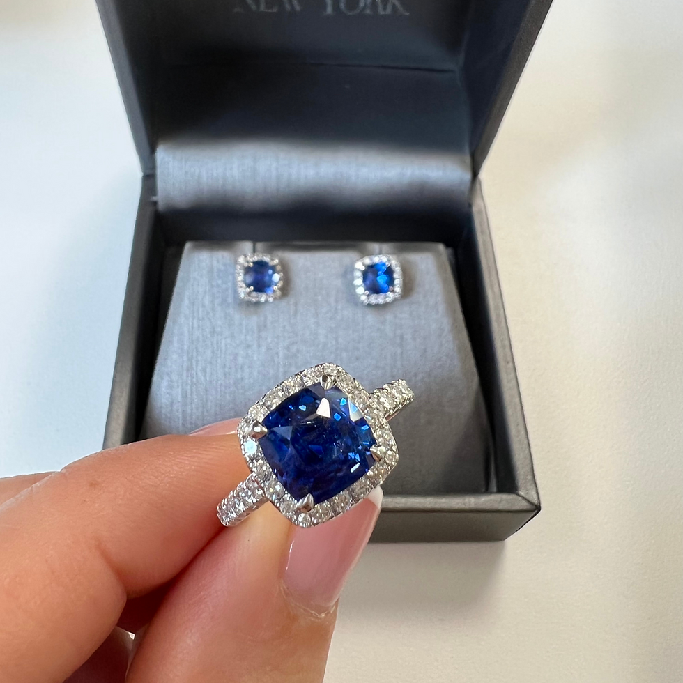 Thumbnail: 1.10 Carat Sapphire Halo Studs