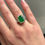 Thumbnail: 5.30 Carat Emerald Halo Three Stone Ring