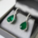 Thumbnail: 7.60 Carat Emerald Pear Dangle Earrings