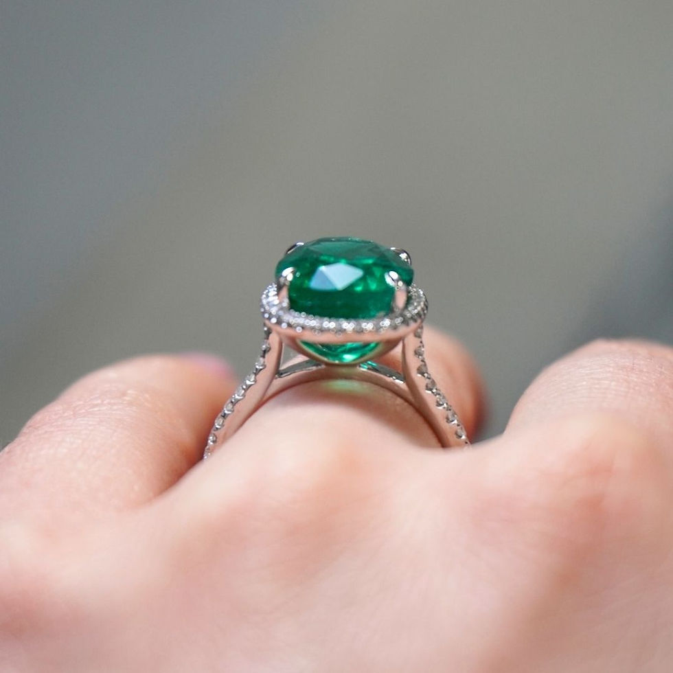 Thumbnail: 6.5 Carat Emerald Halo Ring